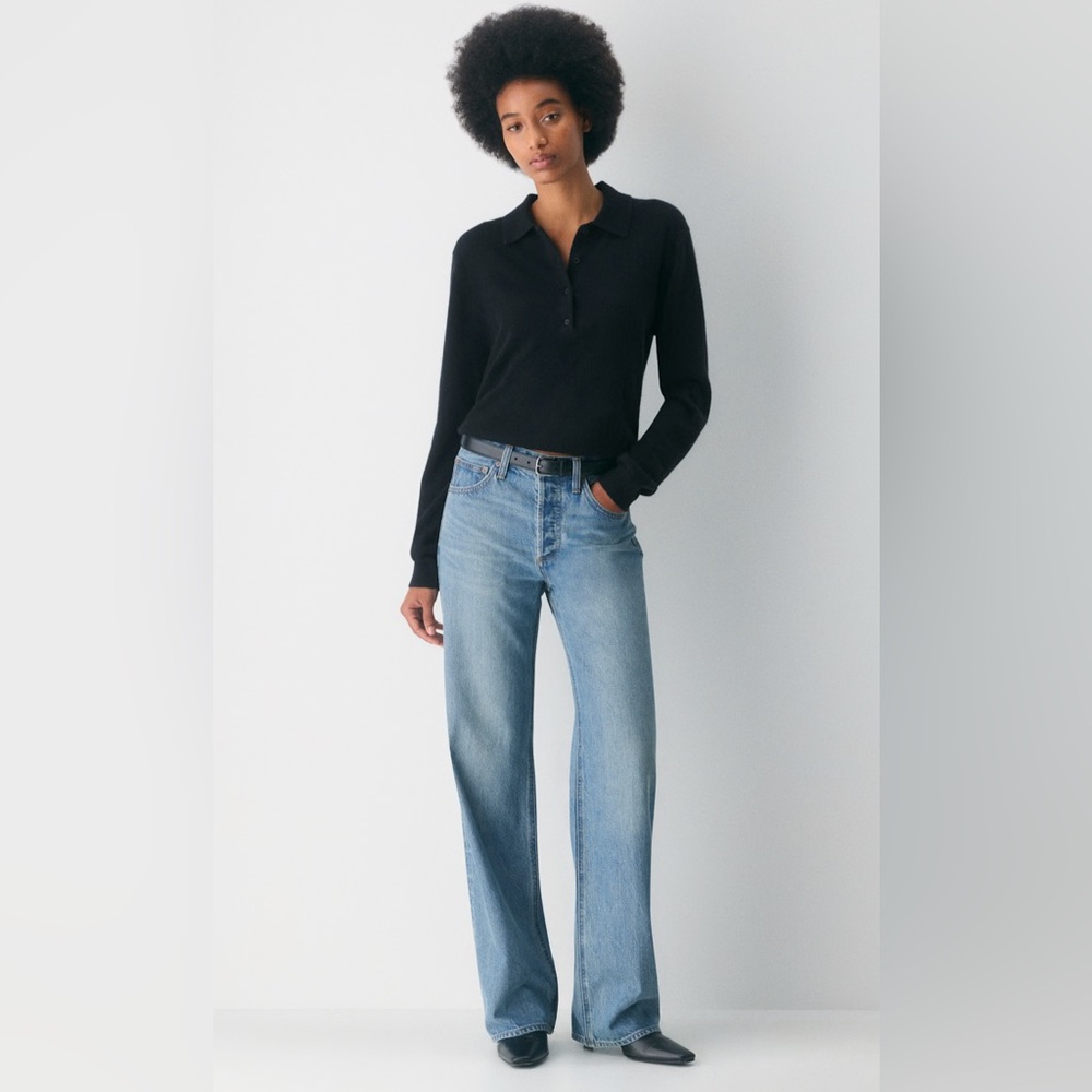 Denim Forum The 90’s Kate Mid Rise Baggy 28 Blue